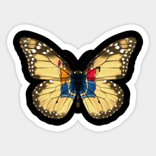 New Jersey Flag Butterfly - Gift for New Jerseyan From New Jersey NJ Sticker